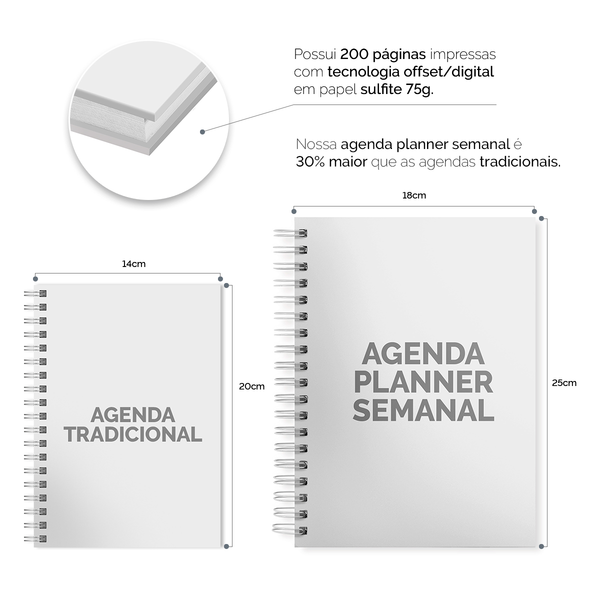 Agenda Planner Semanal Personalizada Cores Spot Neon Azul