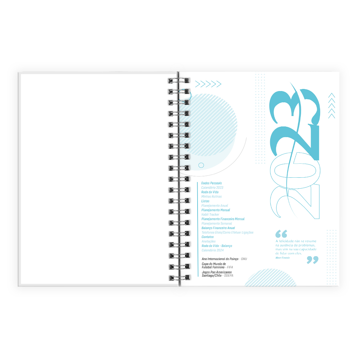 Agenda Planner Semanal Personalizada Cores Spot Neon Azul