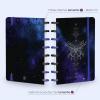Caderno de Discos Flex Personalizado A5 14x20 cm 80 Folhas Cosmos Fases Da Lua Borboleta