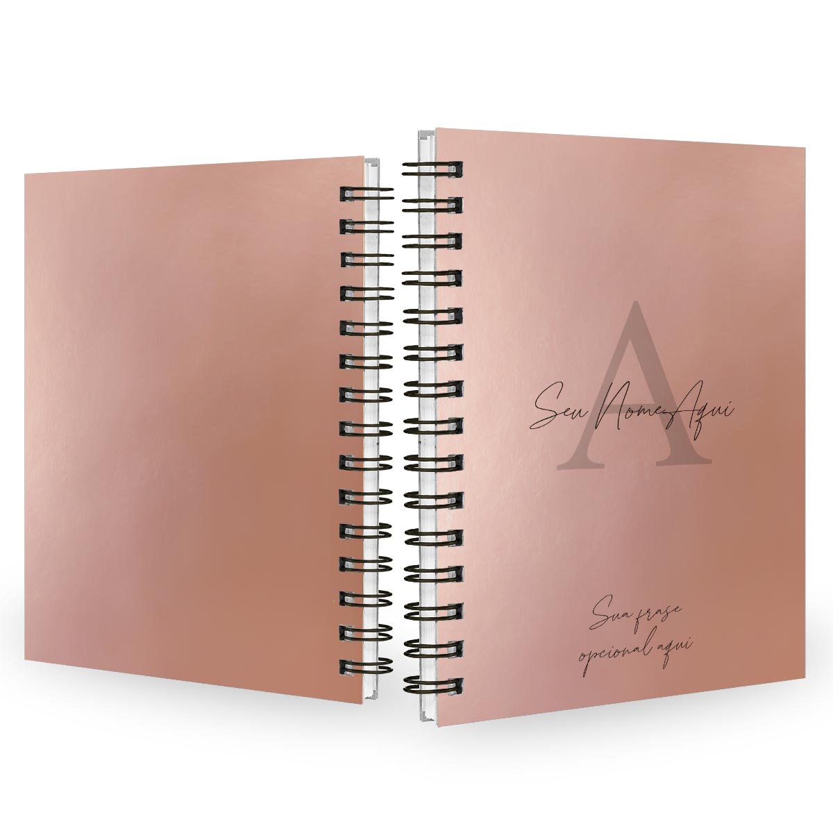 Caderno Personalizado Moderno Metalizado Rosê