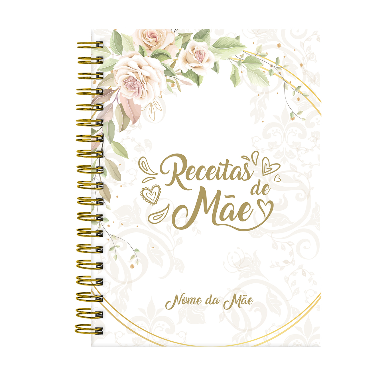 Caderno Personalizado de Receitas Floral Receitas De Mãe